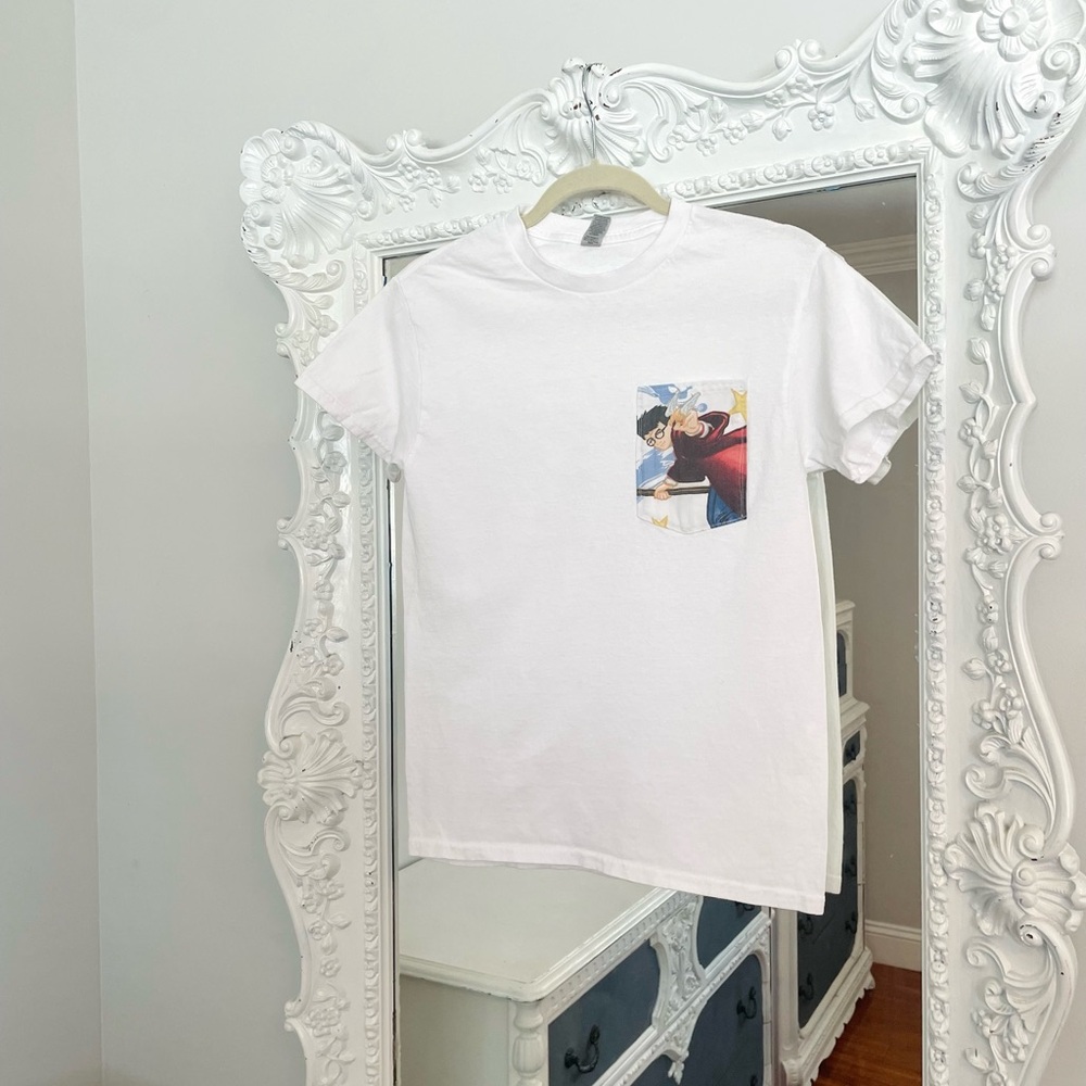 New York Couture Reworked Harry Potter Print Pocket T-Shirt